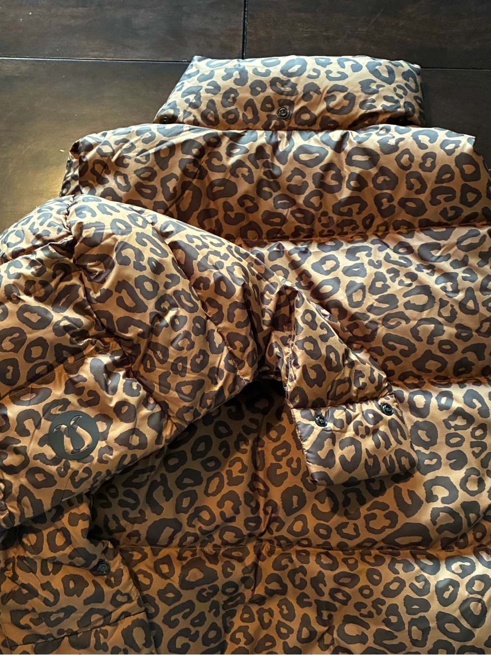 NWT Lululemon Wunder Puff Cropped Vest Leopard Khaki Size 10 - Picture 9 of 11